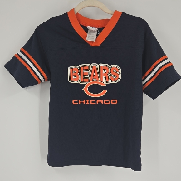 Vintage NFL Chicago Bears Kids Navy and Orange T-Shirt SIZE 10-12 - Picture 1 of 11